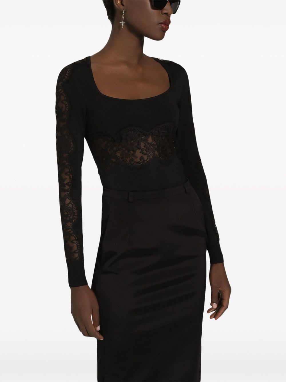 floral-lace knit jumper - 5