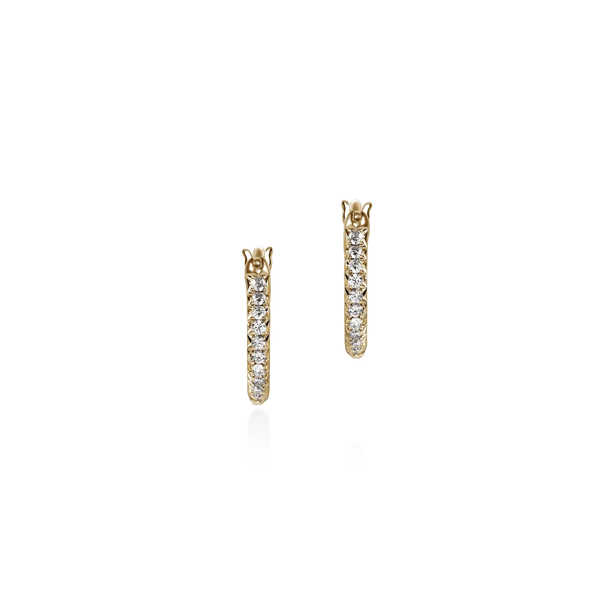 JH Essential Pavé Hoop Earring, Gold, Diamonds, 13MM - 1