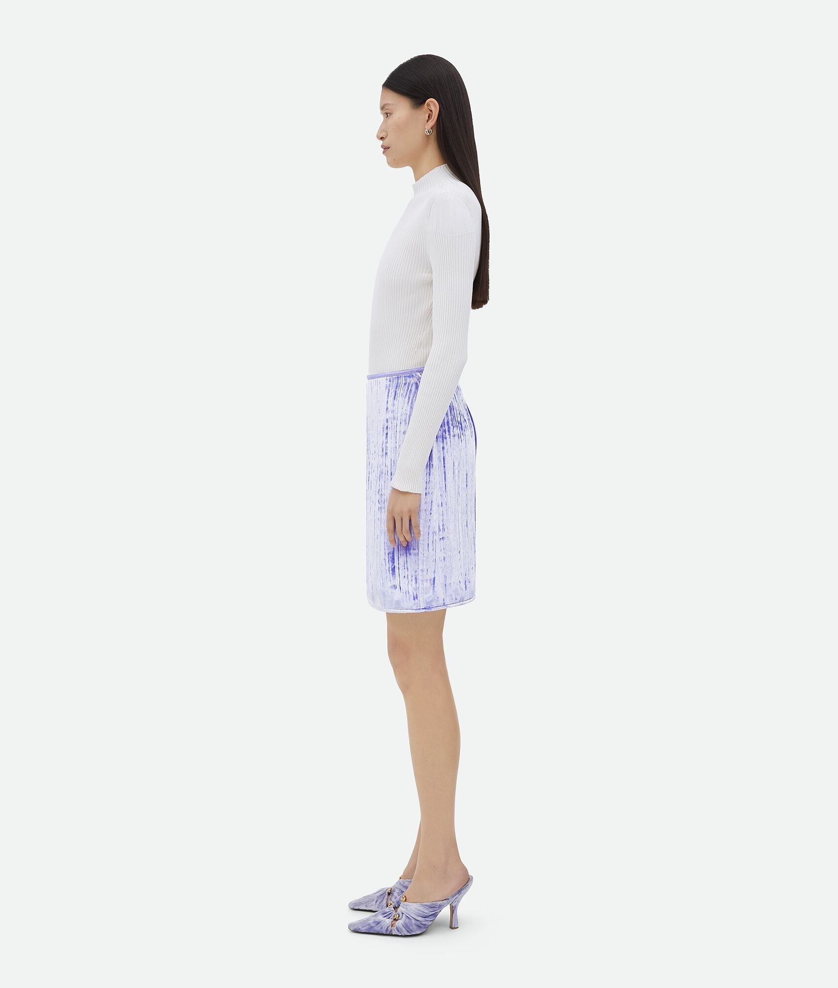 Wrapped Viscose And Silk Velvet Mini Skirt - 2