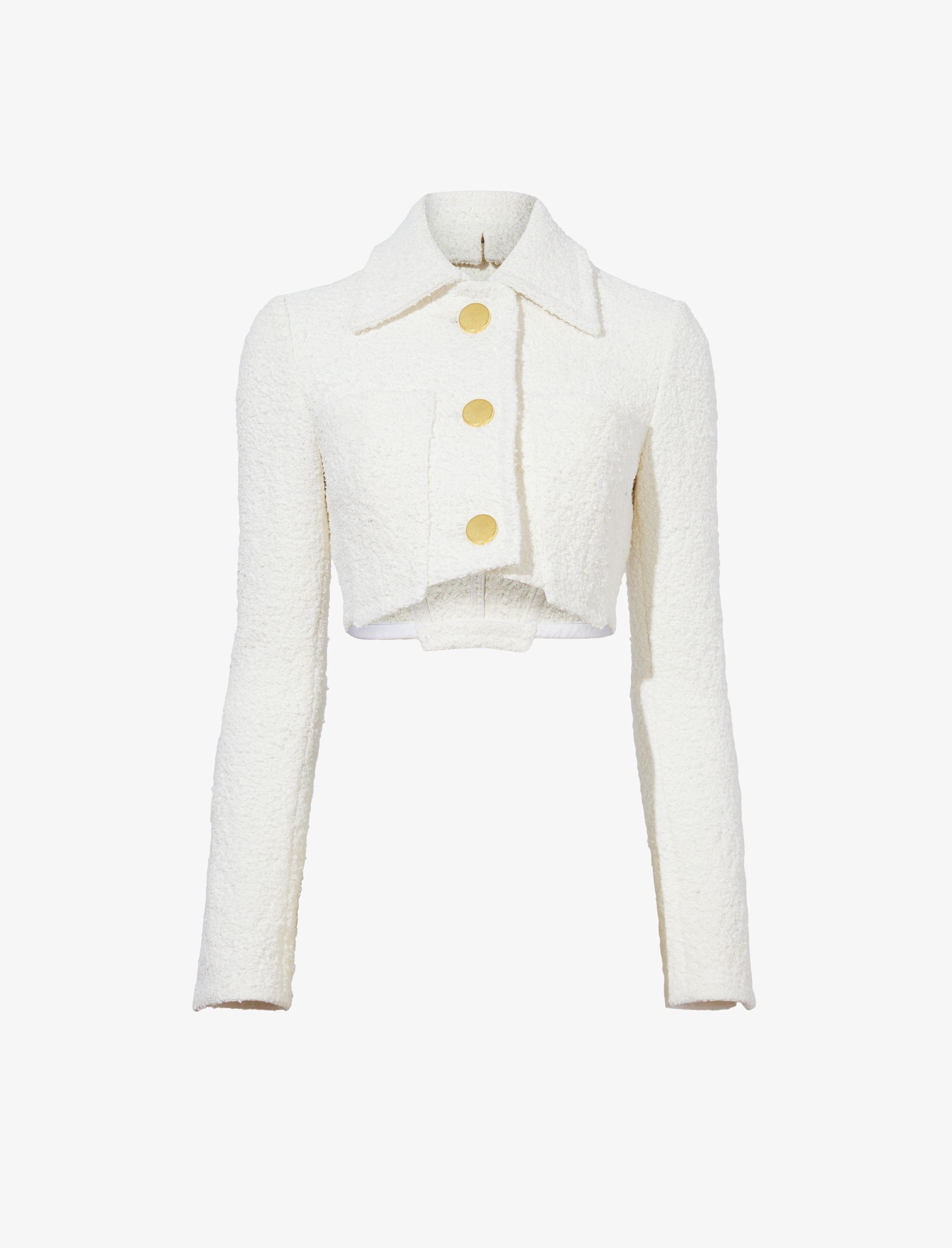 Stretch Boucle Crop Jacket - 1