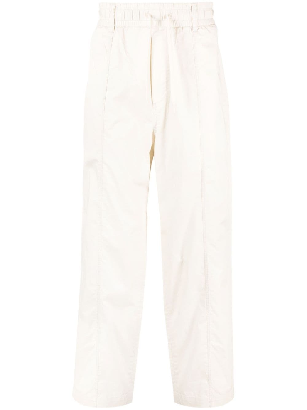 panelled drawstring cotton track pants - 1