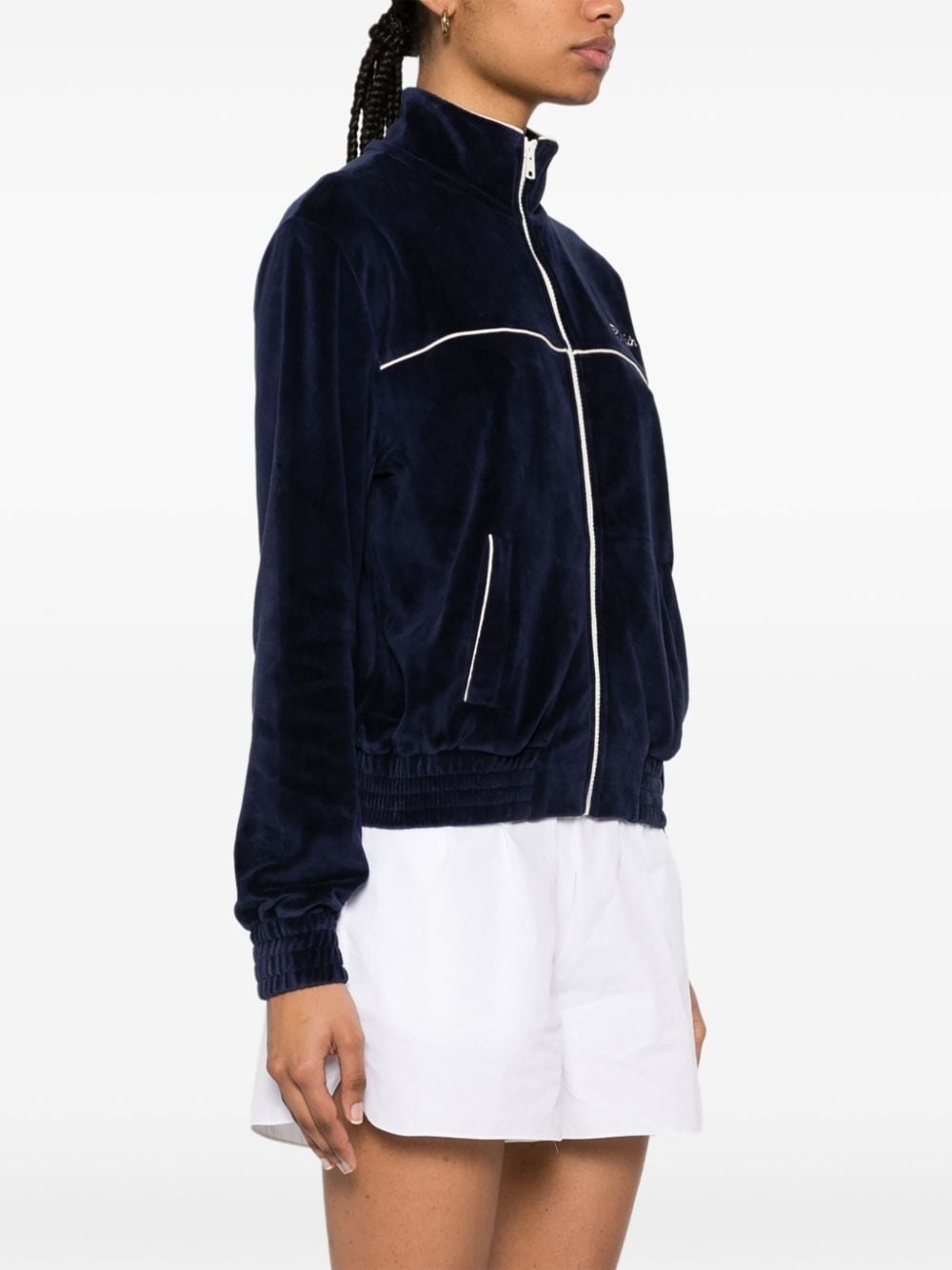 velour zip-up jacket - 3