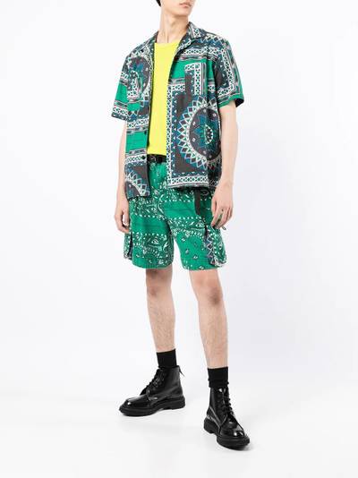 sacai geometric-print cotton shirt outlook