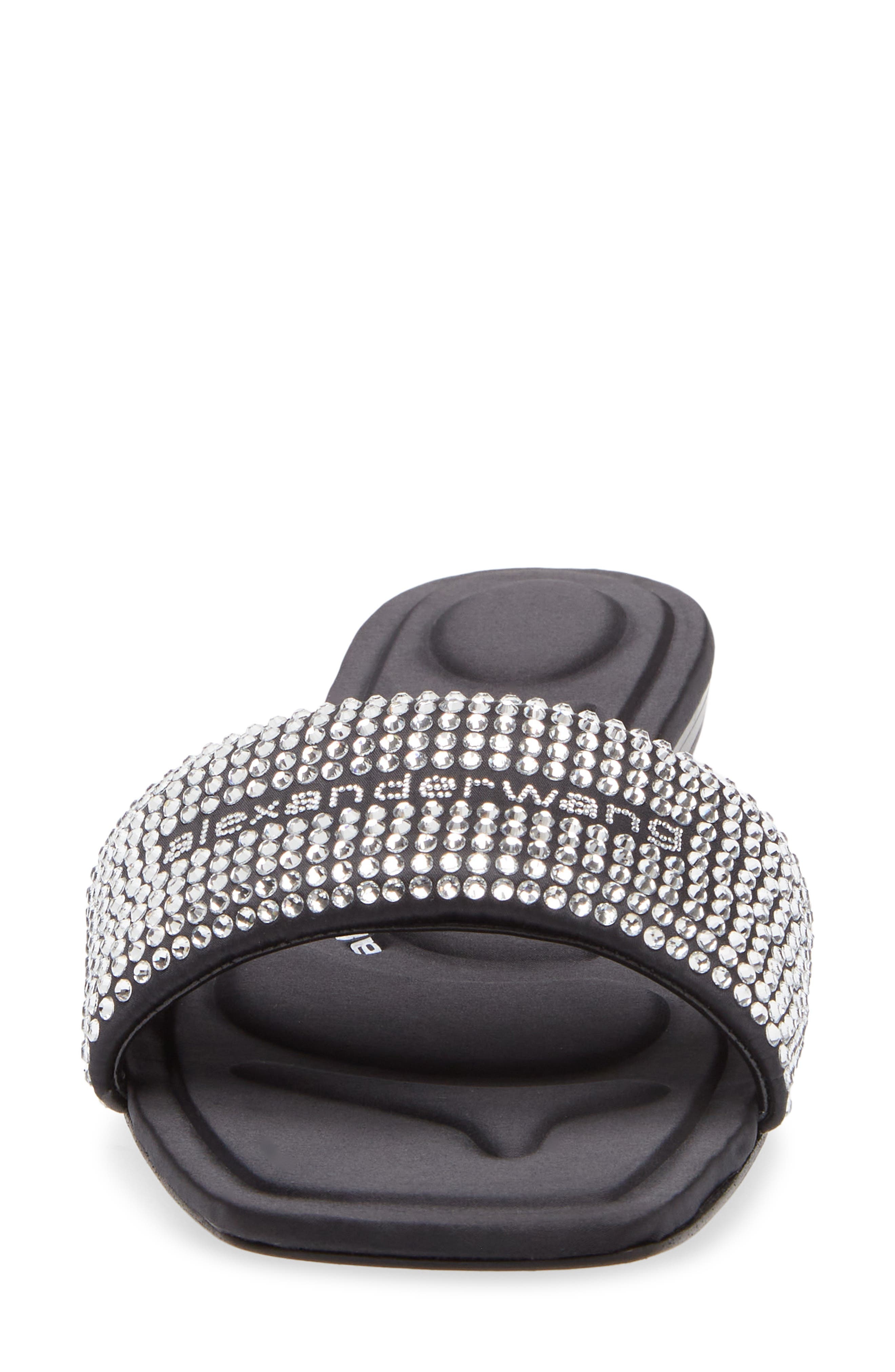 Alexander Wang Vy Crystal Embellished Slide Sandal in Black/Silver at Nordstrom - 4