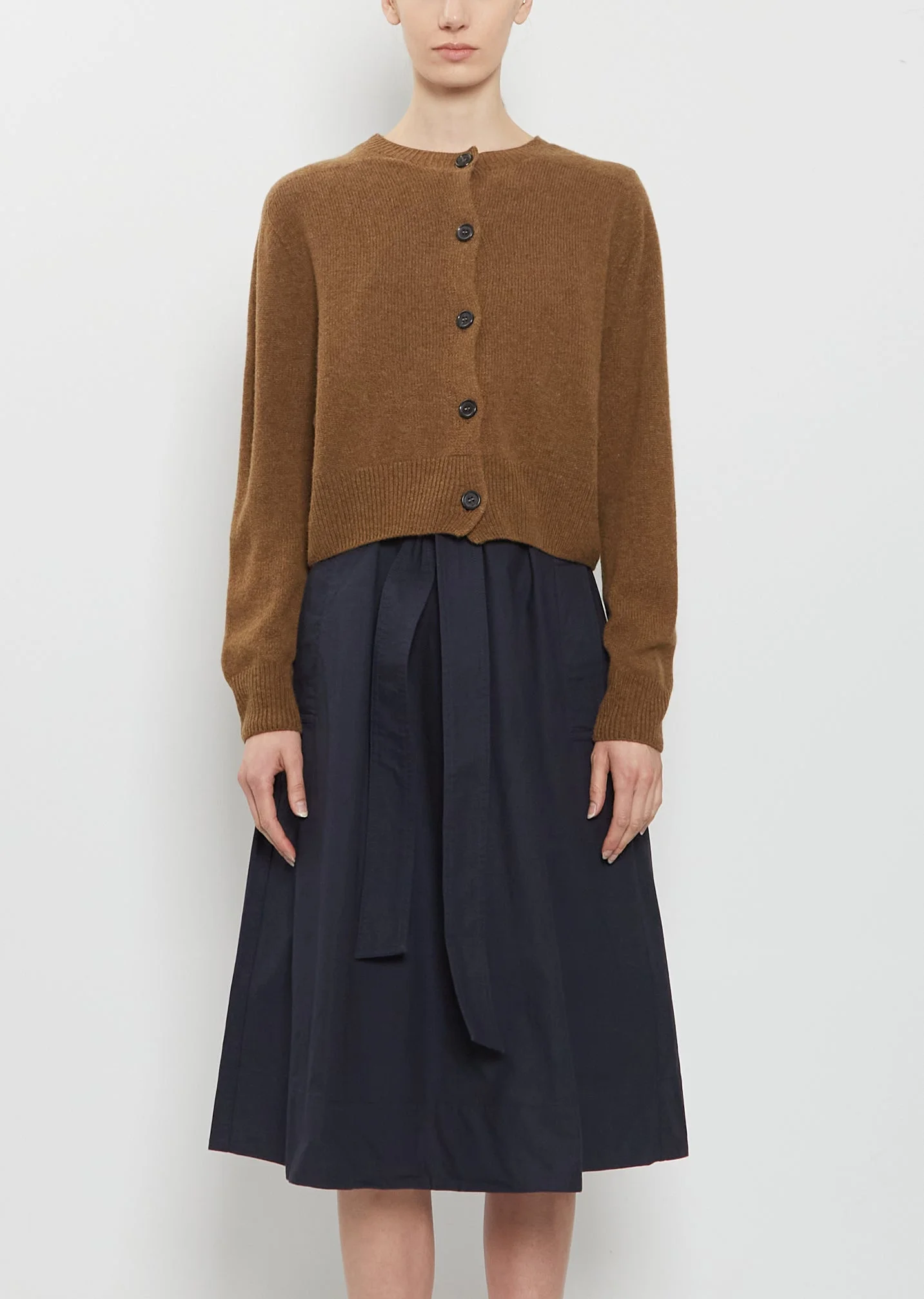 Cropped Merino Wool Cashmere Cardigan - 1