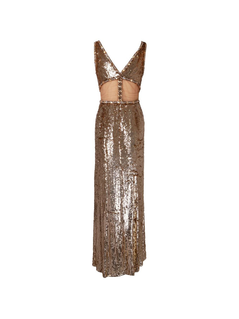 JENNY PACKHAM sequin-embellished sheer-panelled dress outlook