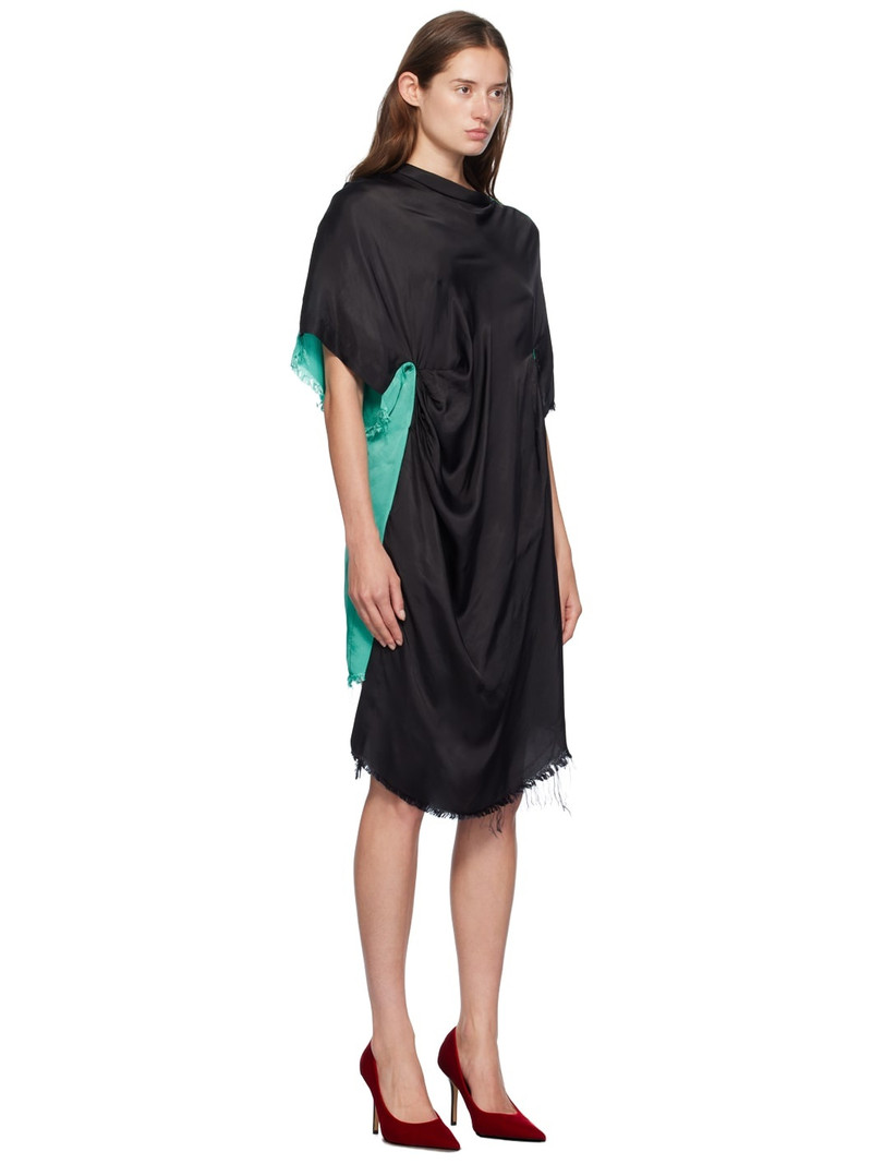 EDWARD CUMING Black & Green Shadow Midi Dress outlook