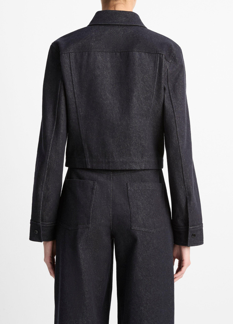 Vince Italian Cotton Cropped Slim Shirt Jacket outlook