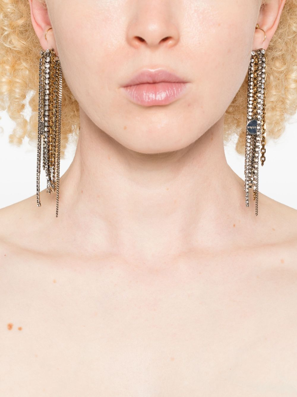 crystal-chain earrings - 2