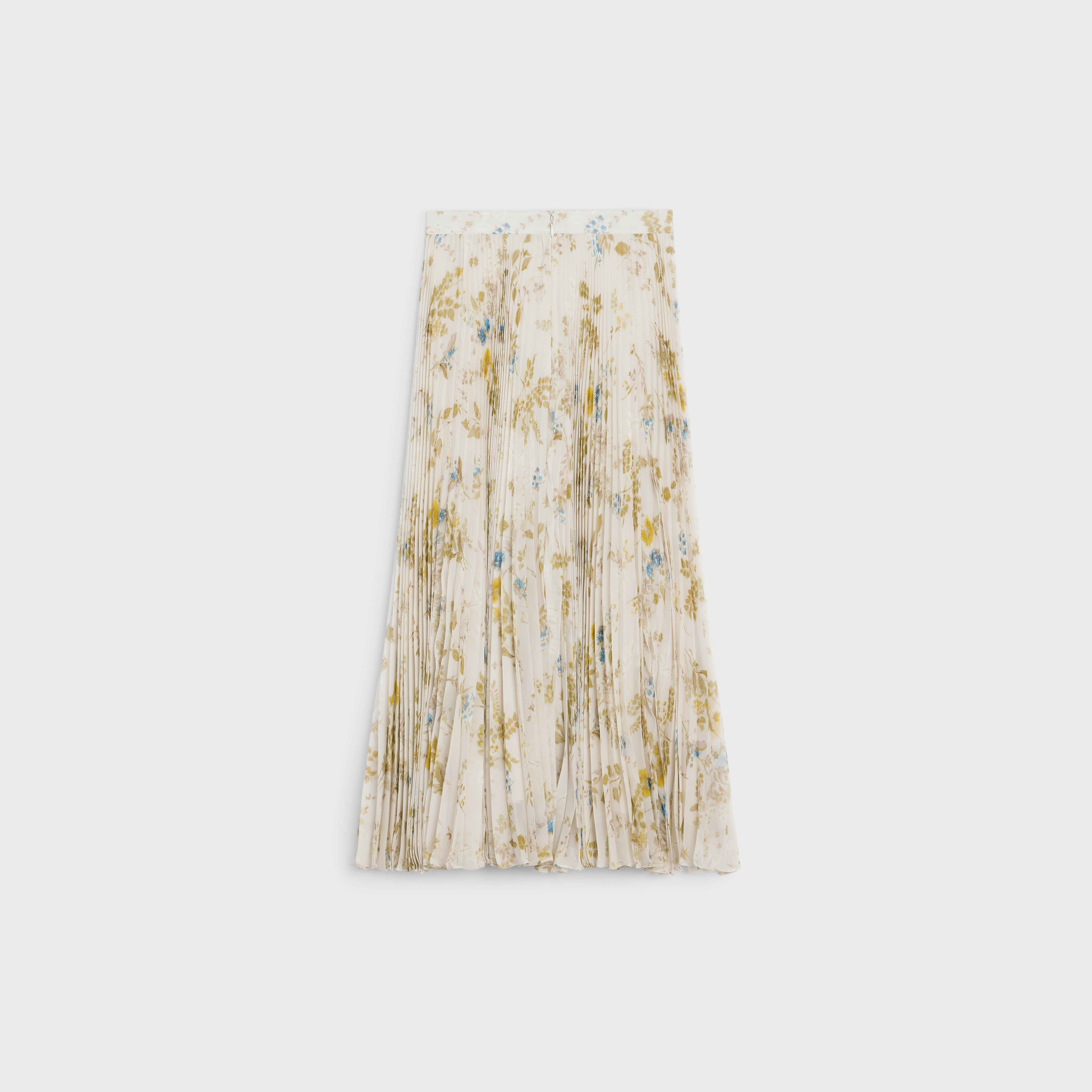 SKIRT WITH SUNBURST PLEATS IN SILK GEORGETTE - 2