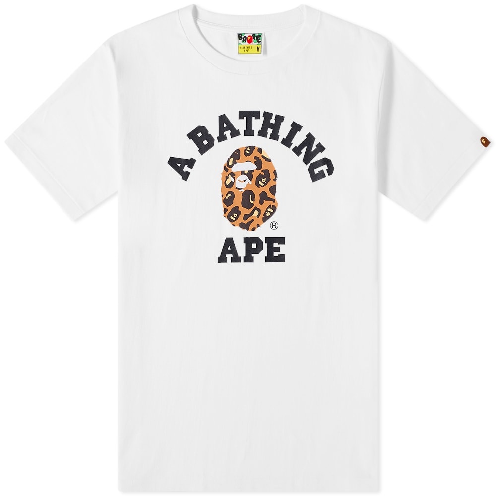 A Bathing Ape BAPE Leopard College Tee - 1