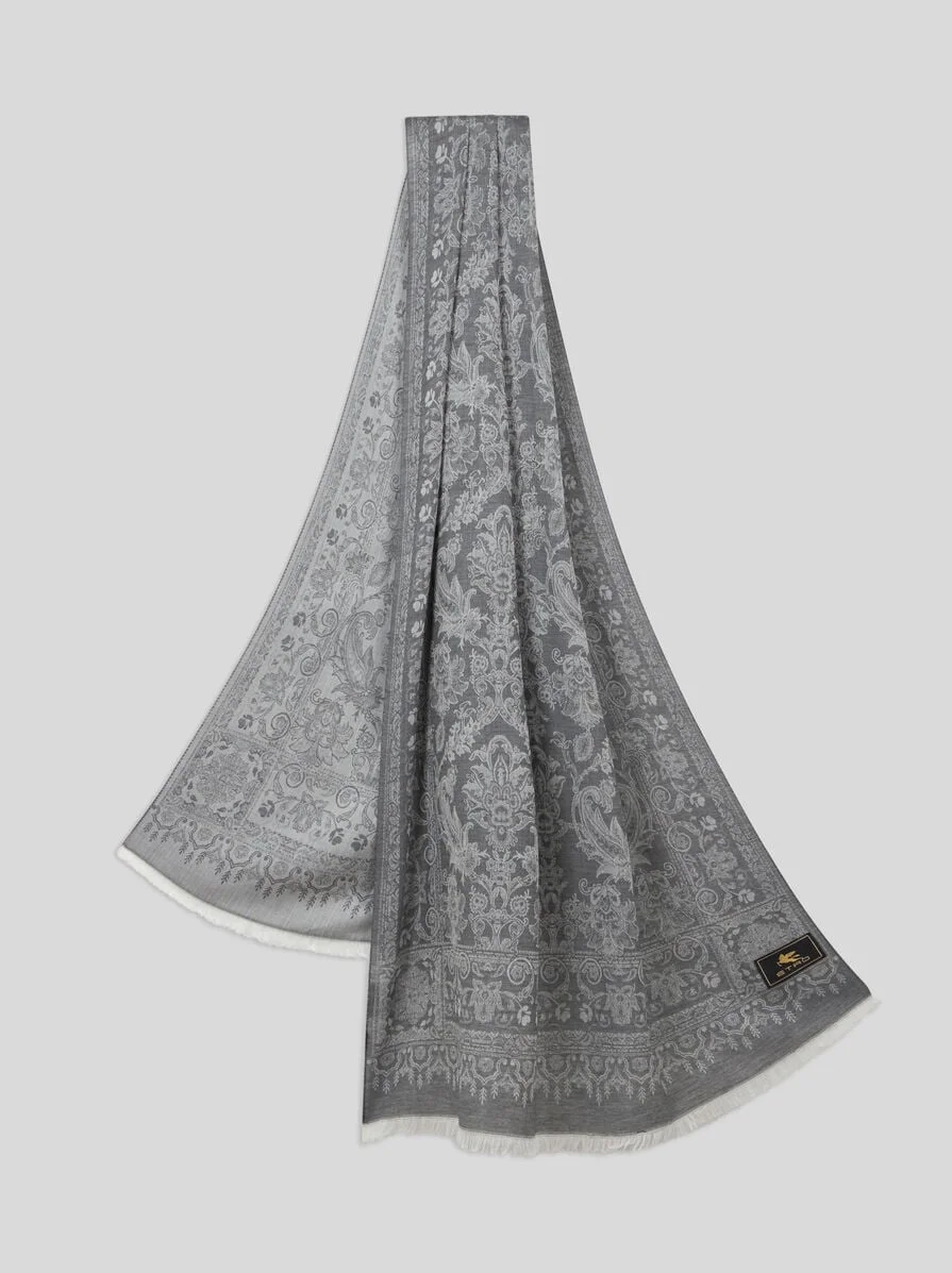 WOOL, COTTON AND SILK SCARF - 1