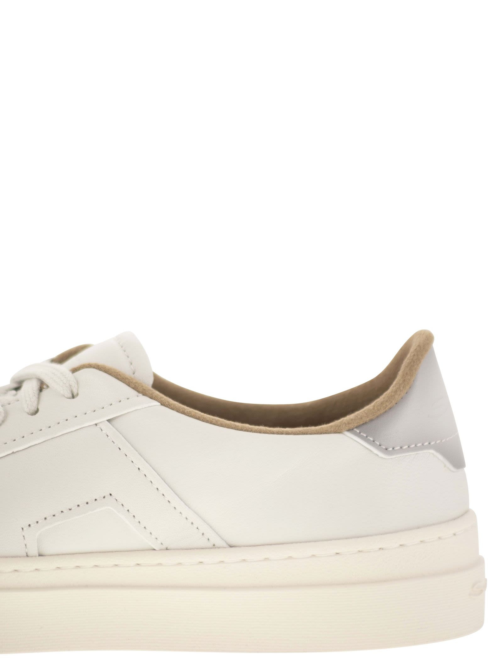 Santoni Men Tumbled Leather Double Buckle Trainer - 7