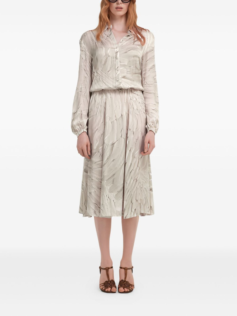 Roberto Cavalli feather-print midi shirt dress outlook