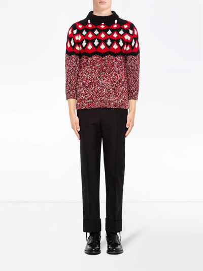 Prada patterned jacquard knit jumper outlook