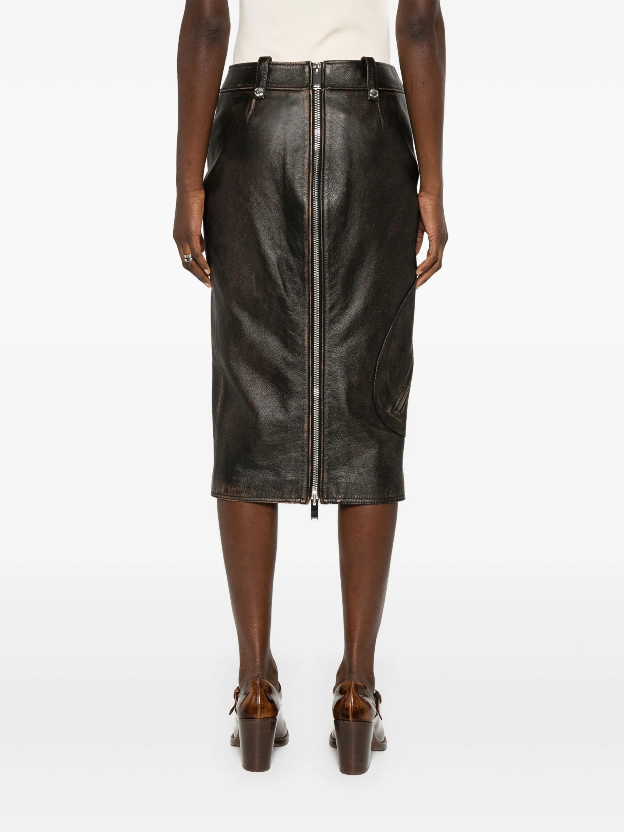 Leather Pencil Skirt - 4