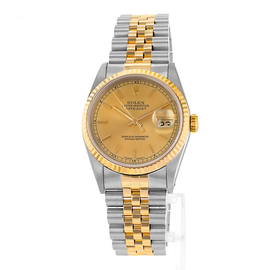 Pre-owned Rolex Datejust 26 Automatic Chronometer Gold Dial Ladies Watch 69173 CSJ - 3