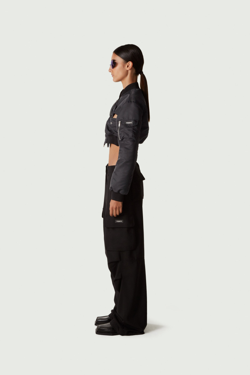 Cut-Out Cropped Bomber Jacket 3