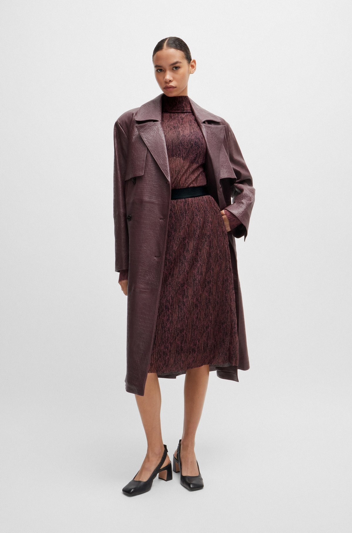 STRETCH-TULLE SLIM-FIT SKIRT WITH SEASONAL PRINT - 3