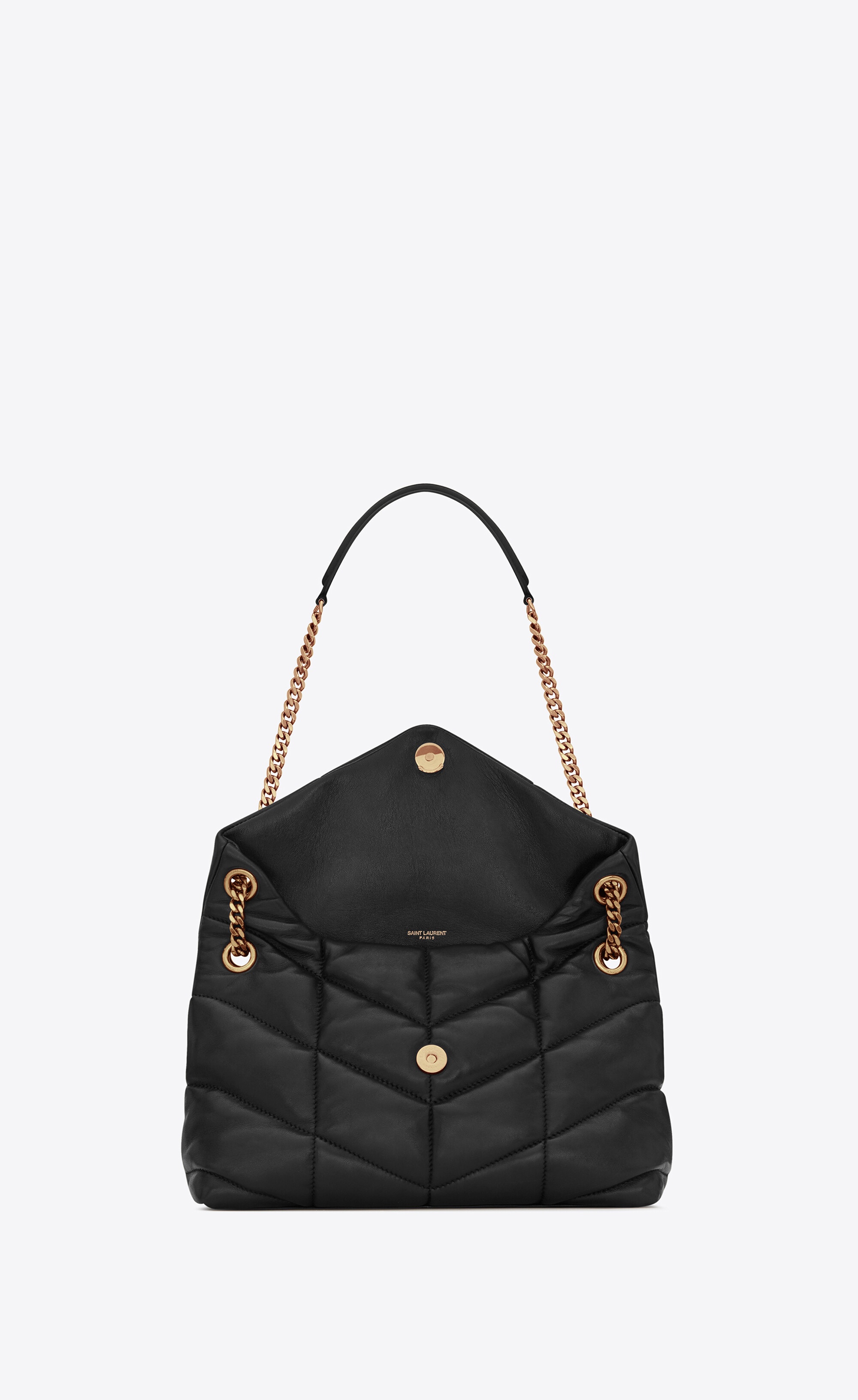 puffer small chain bag in quilted lambskin - 5