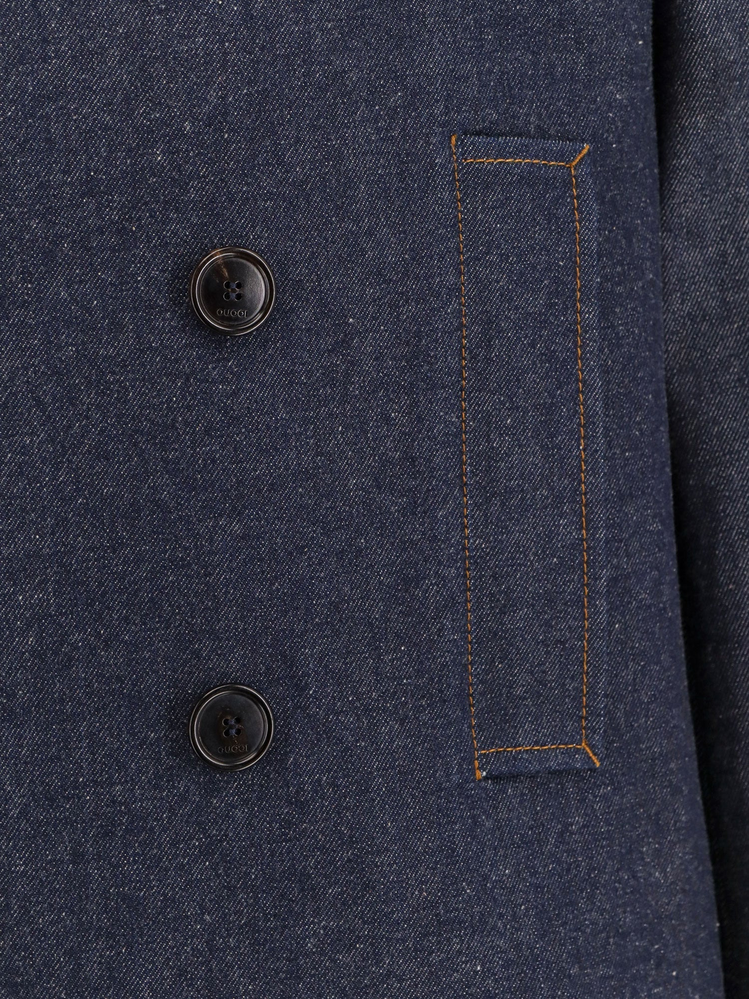 Gucci Denim Peacoat With Contrasting Stitching - 4