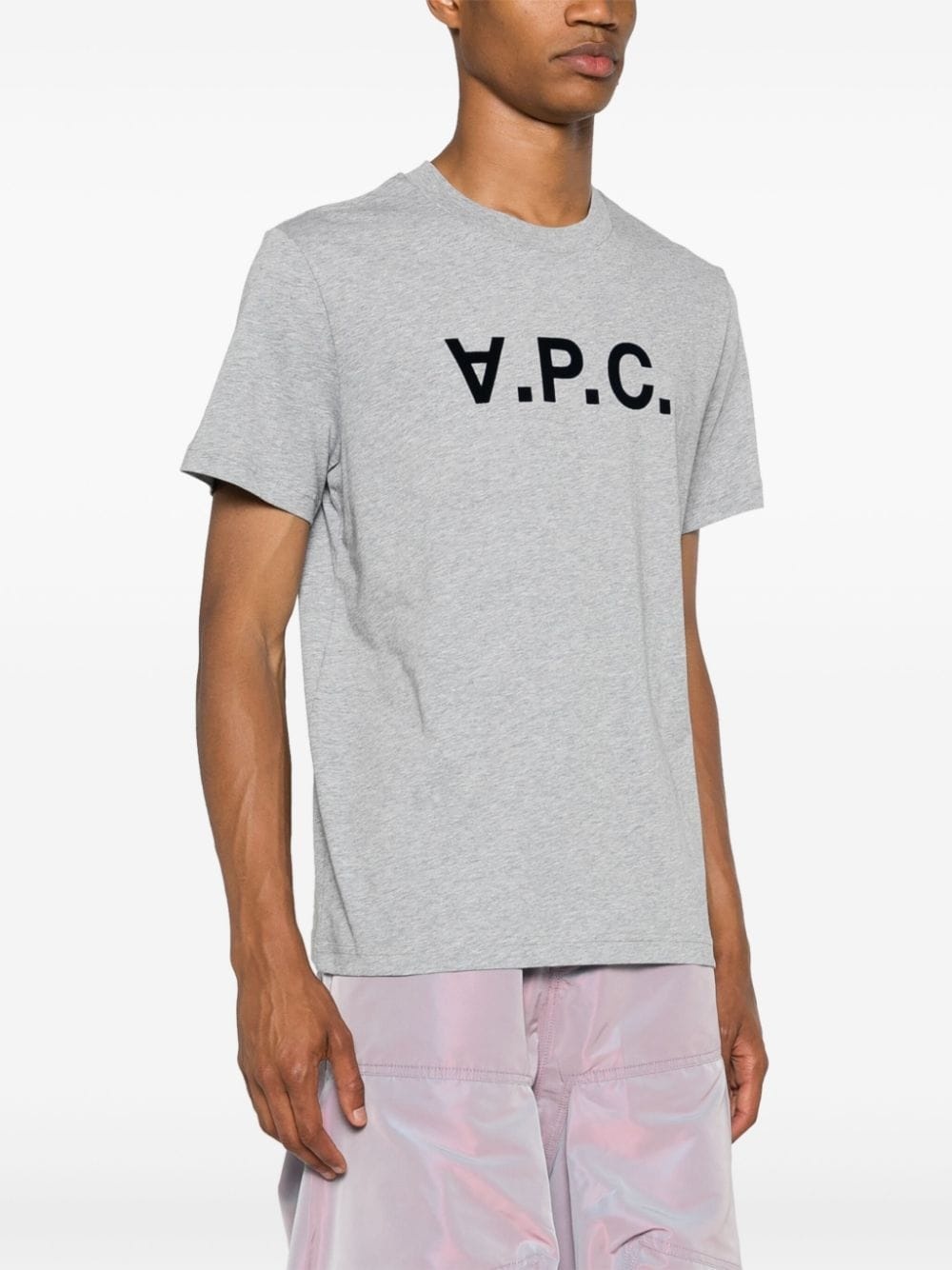 flocked-logo cotton T-shirt - 4