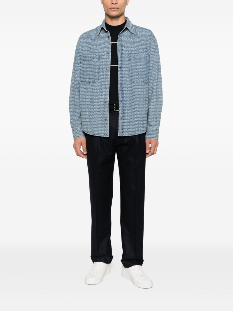 EMPORIO ARMANI logo-print denim shirt outlook