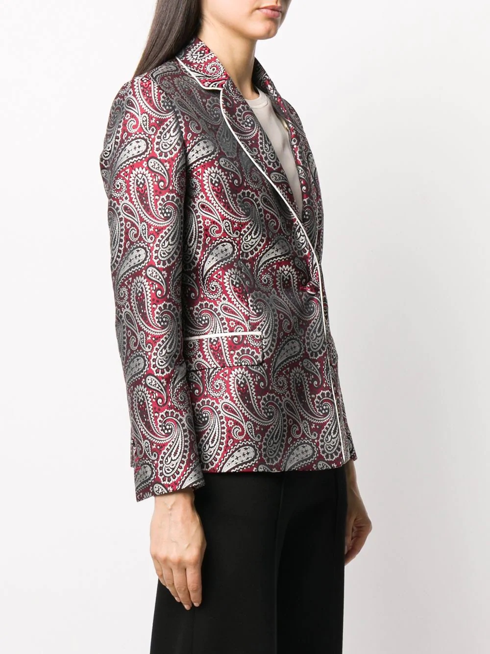 paisley pattern suit jacket - 3