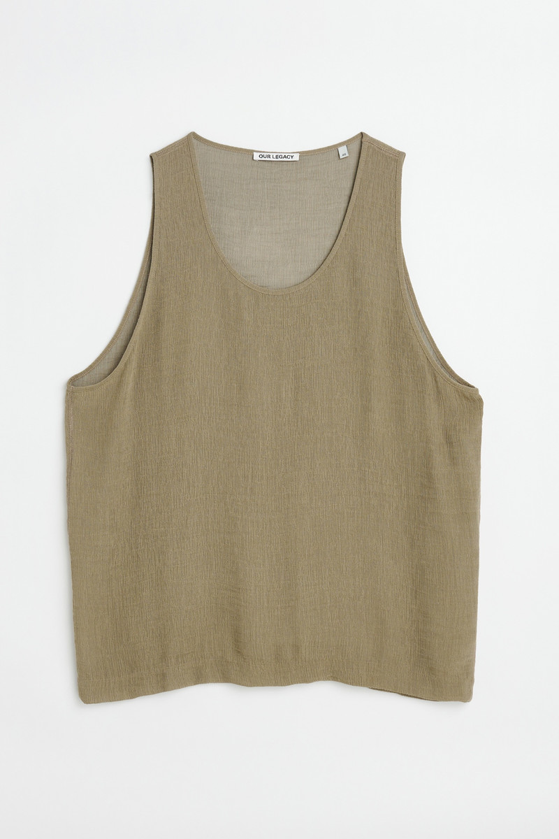 Singlet Almond Muck Ruffle Viscose 7