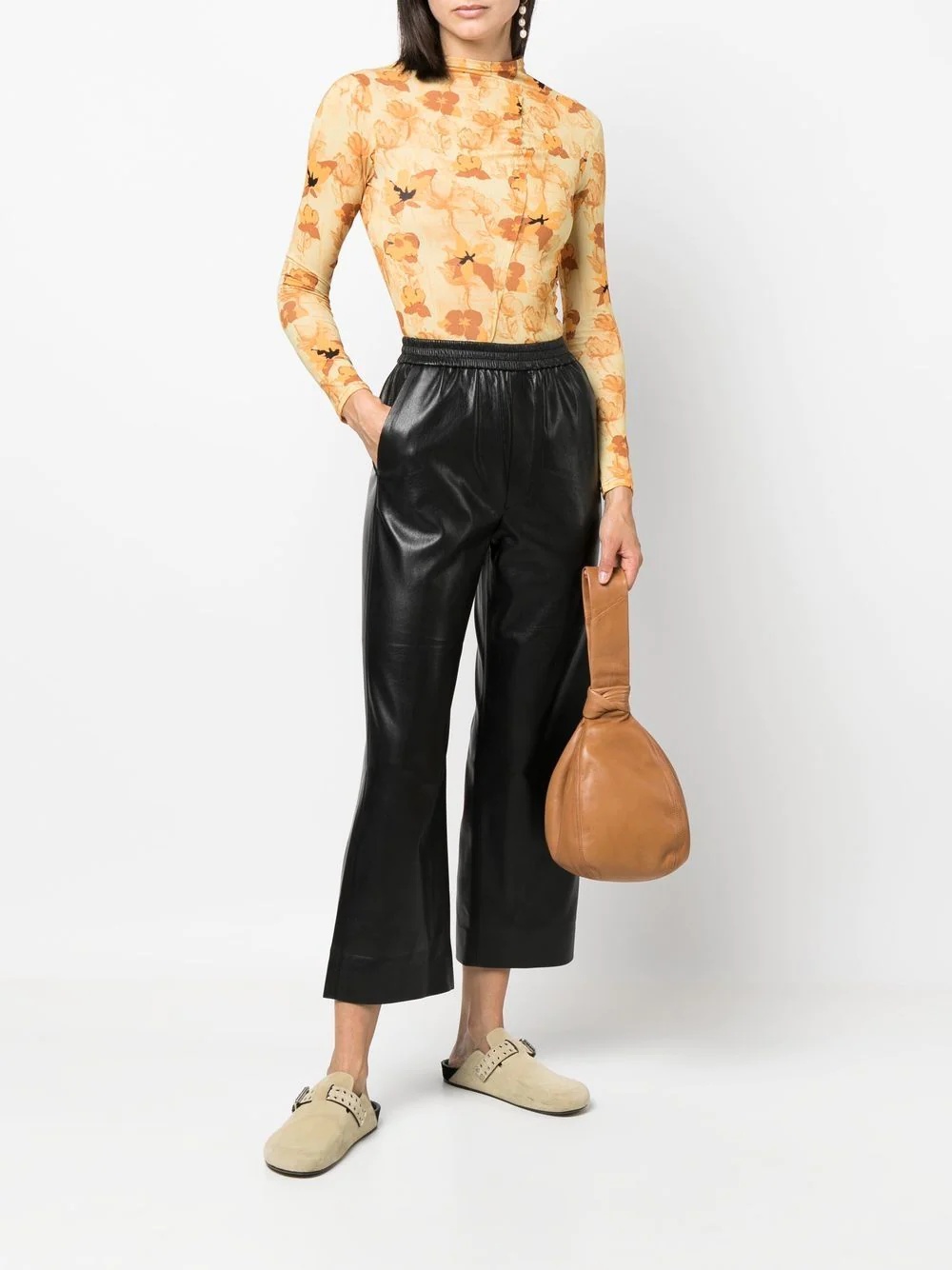 cropped straight-leg trousers - 2