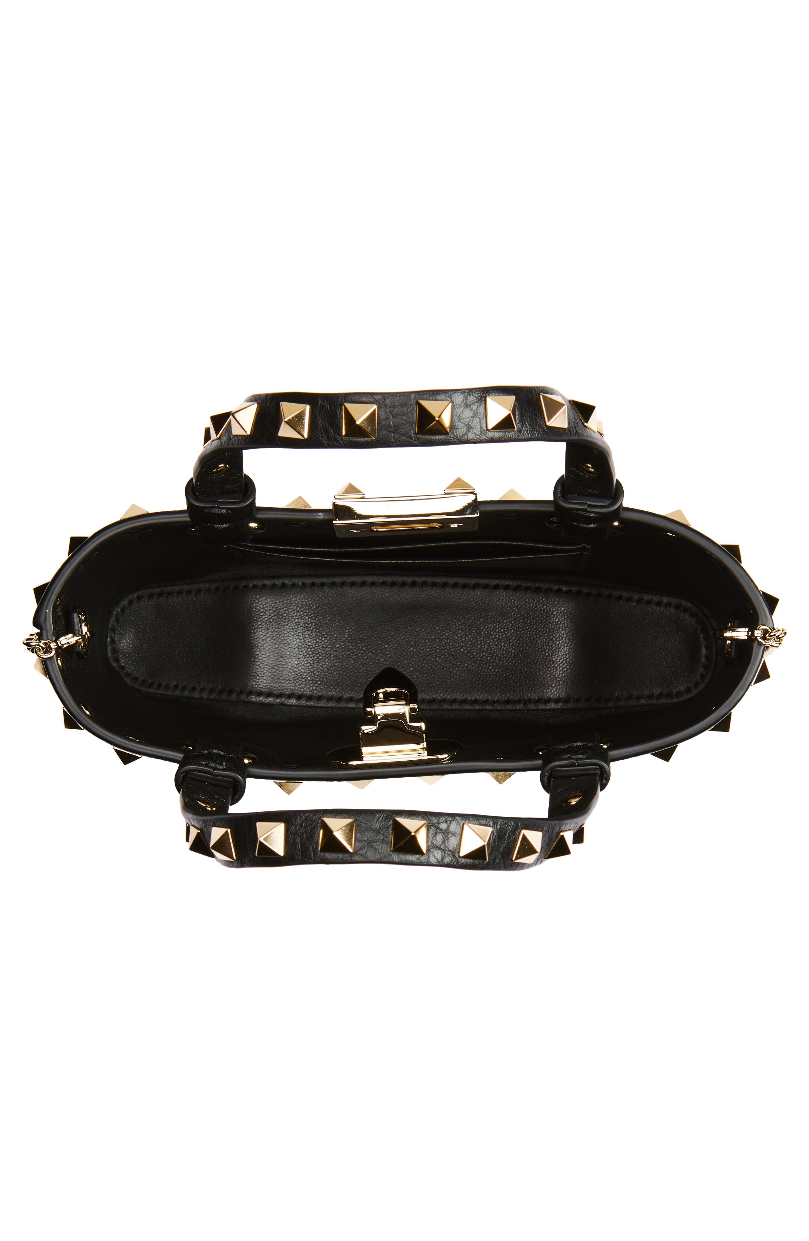 Valentino Garavani Mini Rockstud Leather Top Handle Bag in Nero at Nordstrom - 6