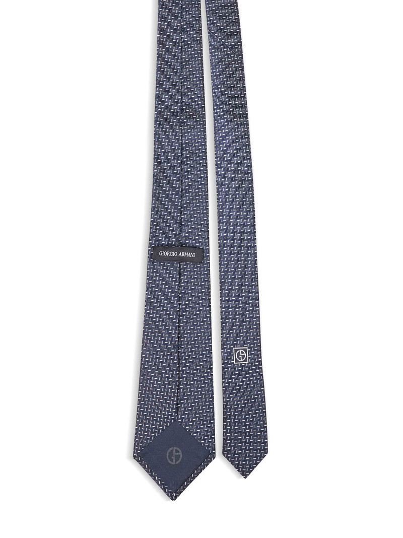 GIORGIO ARMANI Midnight blue jacquard silk tie outlook