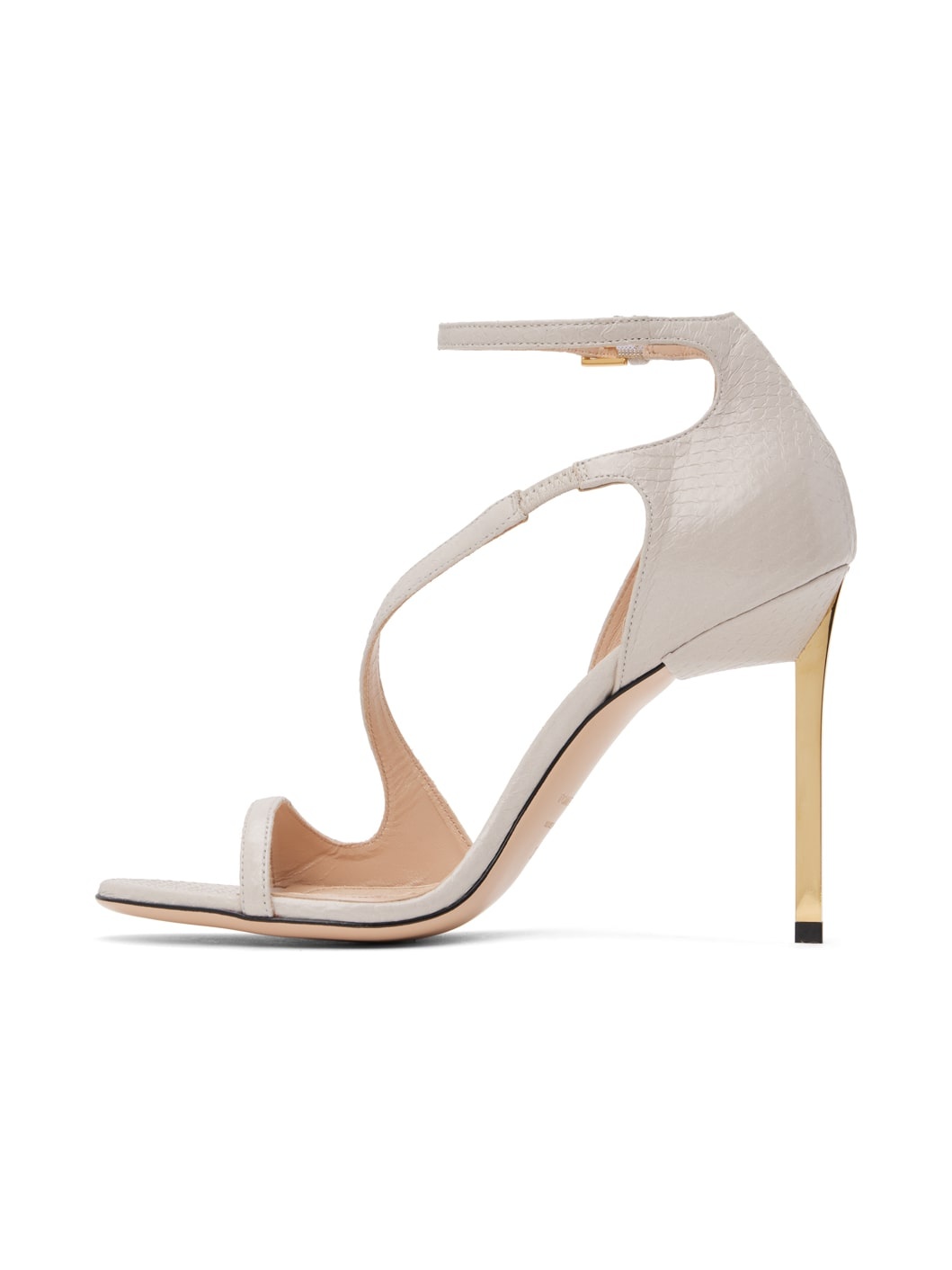 Gray Shiny Ayers Heeled Sandals - 3