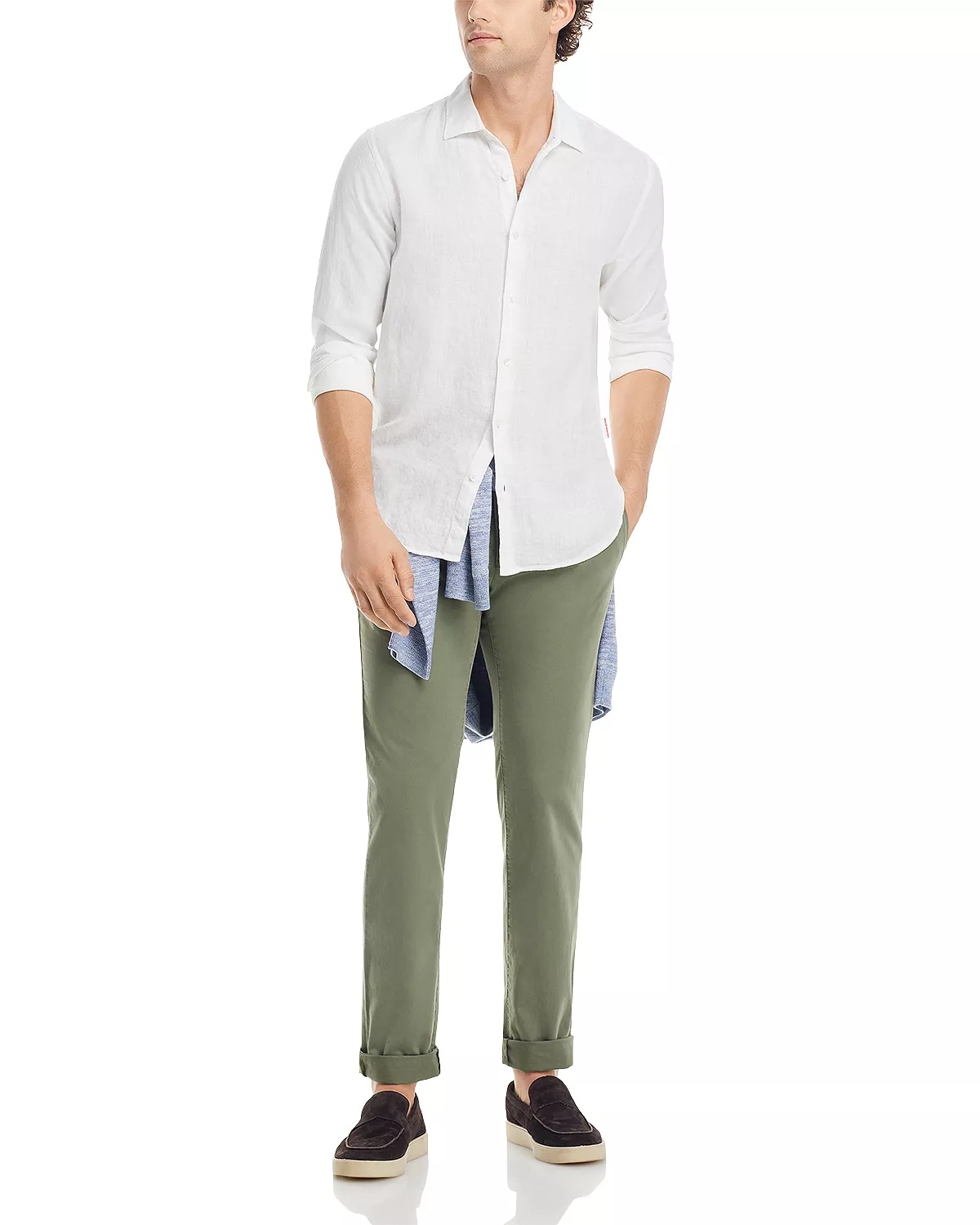 Giles Linen Textured Tailored Fit Button Down Shirt - 3