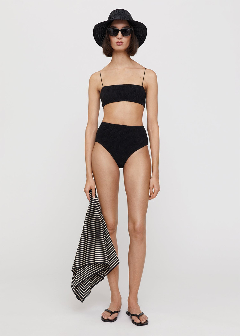 Totême Smocked bikini bottoms black outlook