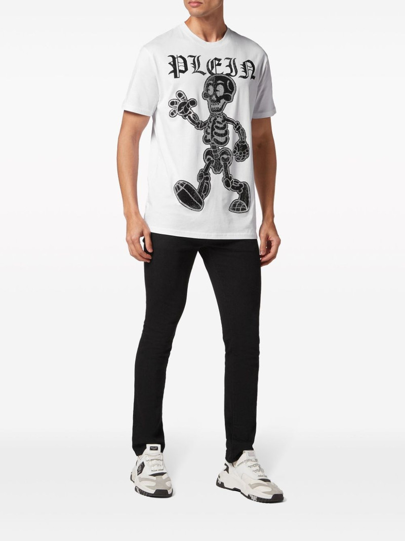 PHILIPP PLEIN rhinestone-skeleton cotton T-shirt outlook