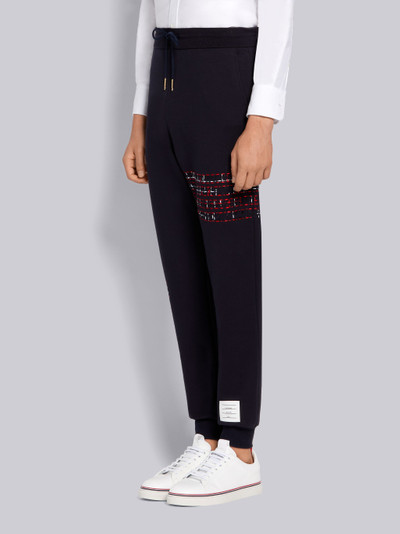 Thom Browne Navy Lightweight Loopback Terry Mending Stitch Sweatpants outlook