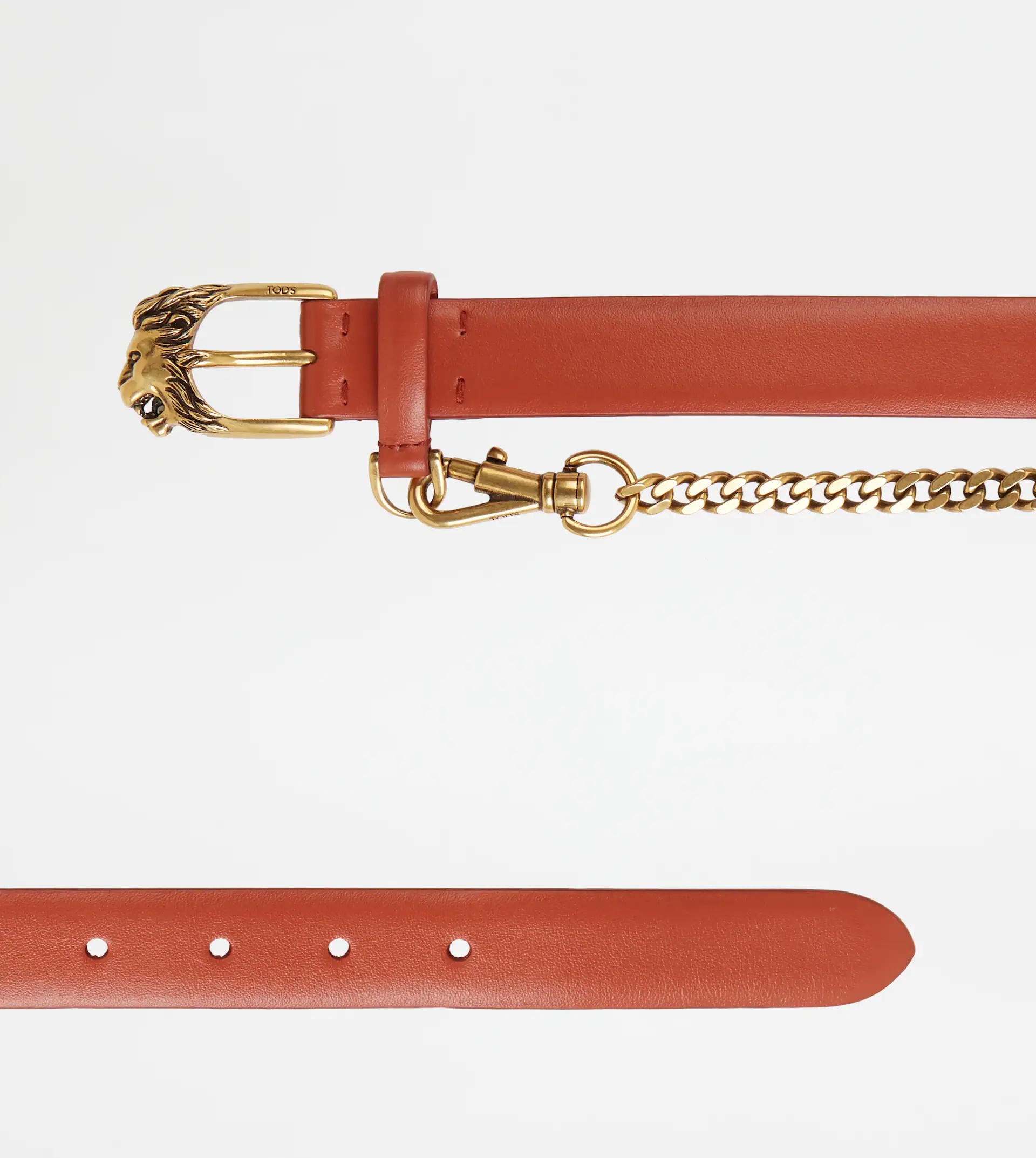 BELT IN LEATHER - ORANGE - 4