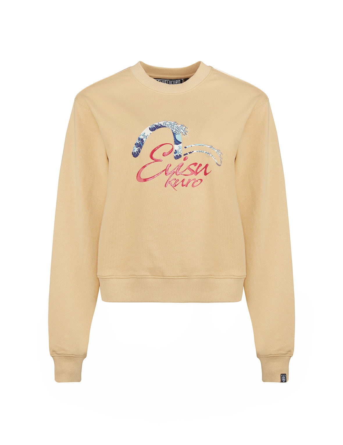 Ukiyo-E and Seagull Print Cropped Sweatshirt - 1
