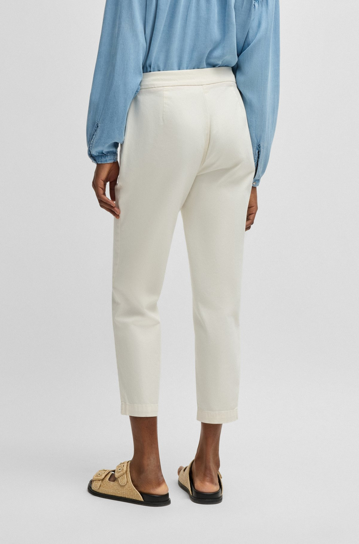 CASUAL CHINOS IN STRETCH-COTTON SATIN - 4