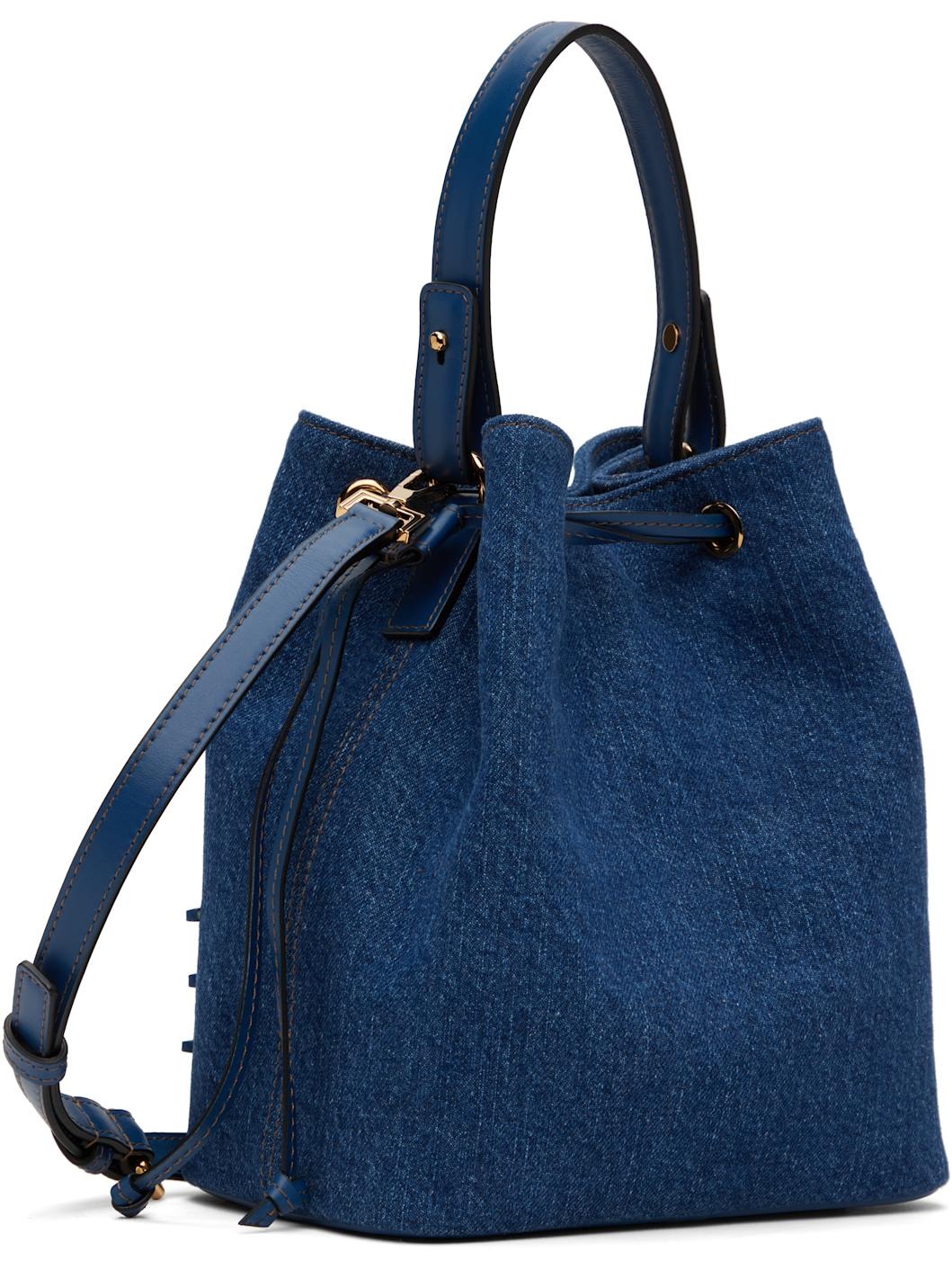 Navy 'La Medusa' Denim Bucket Bag - 3