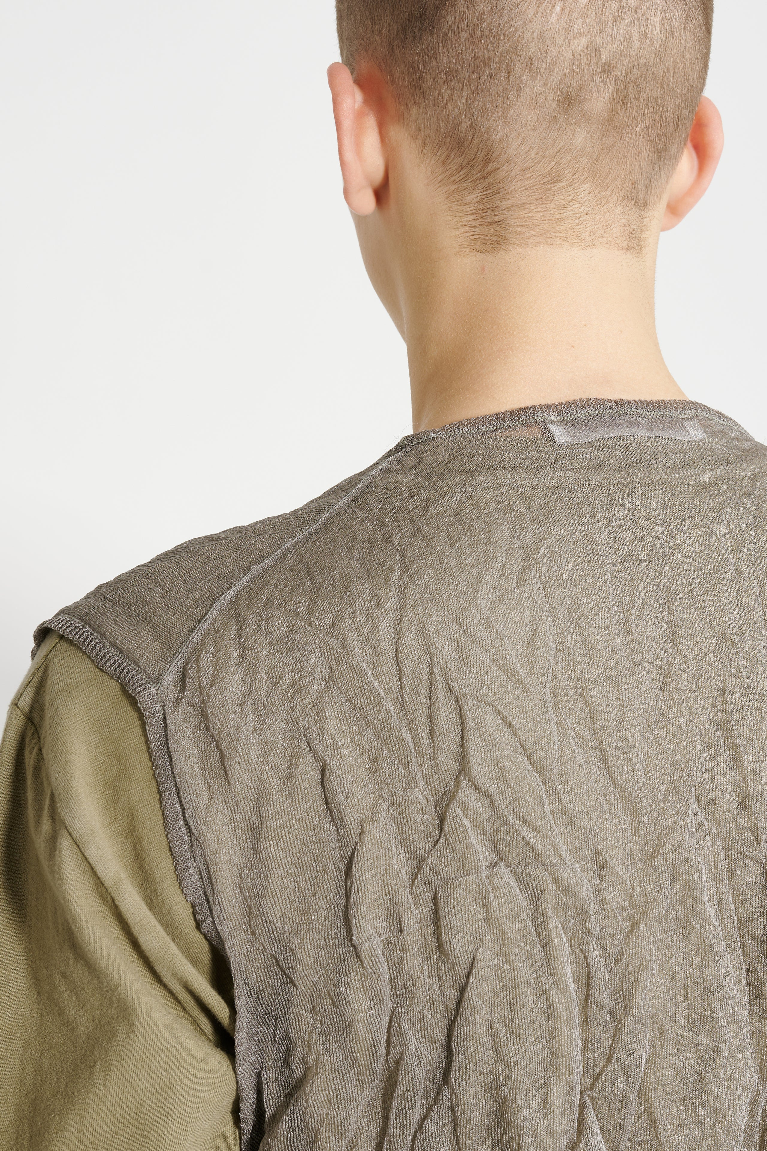OUR LEGACY CRUSH VEST ASH SILK STEEL - 6