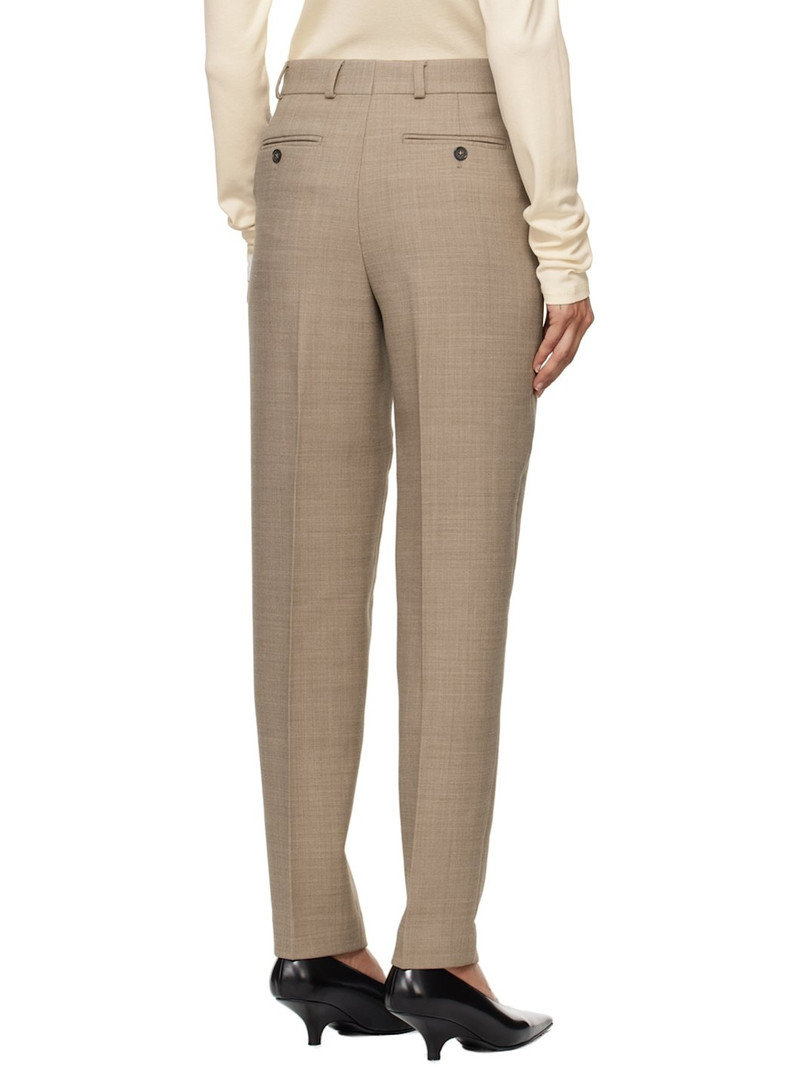 Beige Low-Waist Tailored Trousers 3