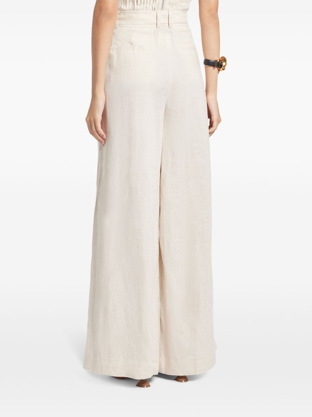 Sasha linen wide-leg trousers - 4