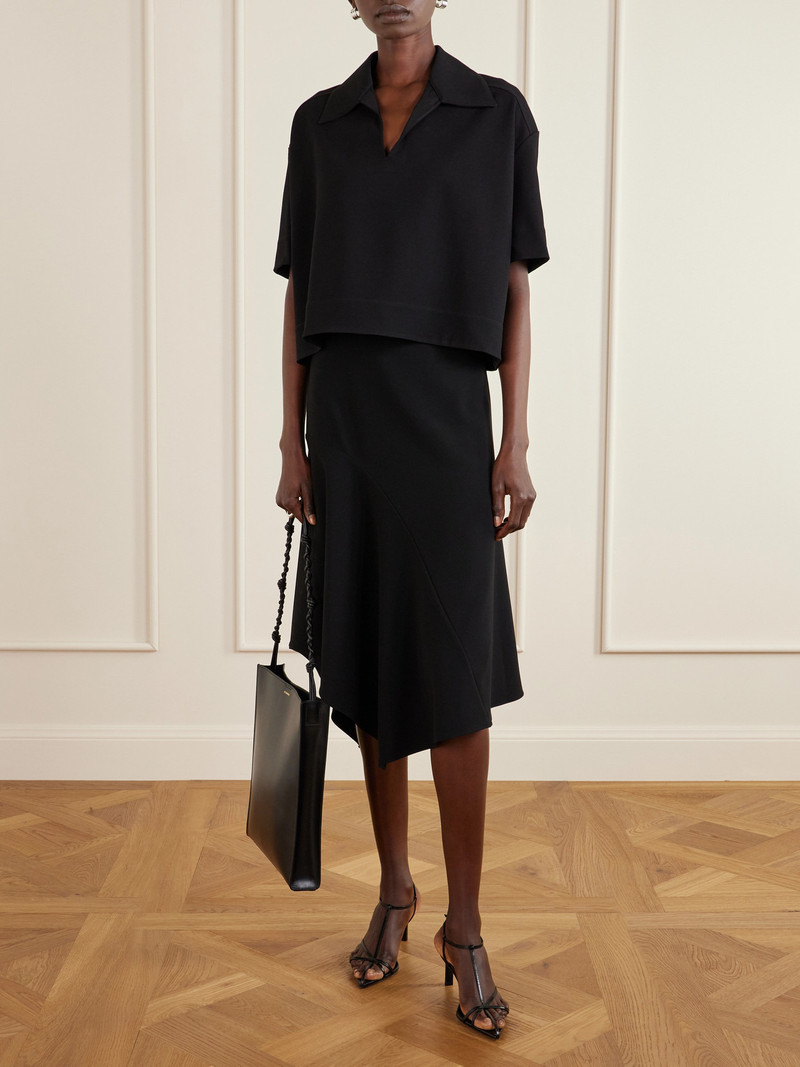 Jil Sander Cropped Crepe Polo Shirt outlook