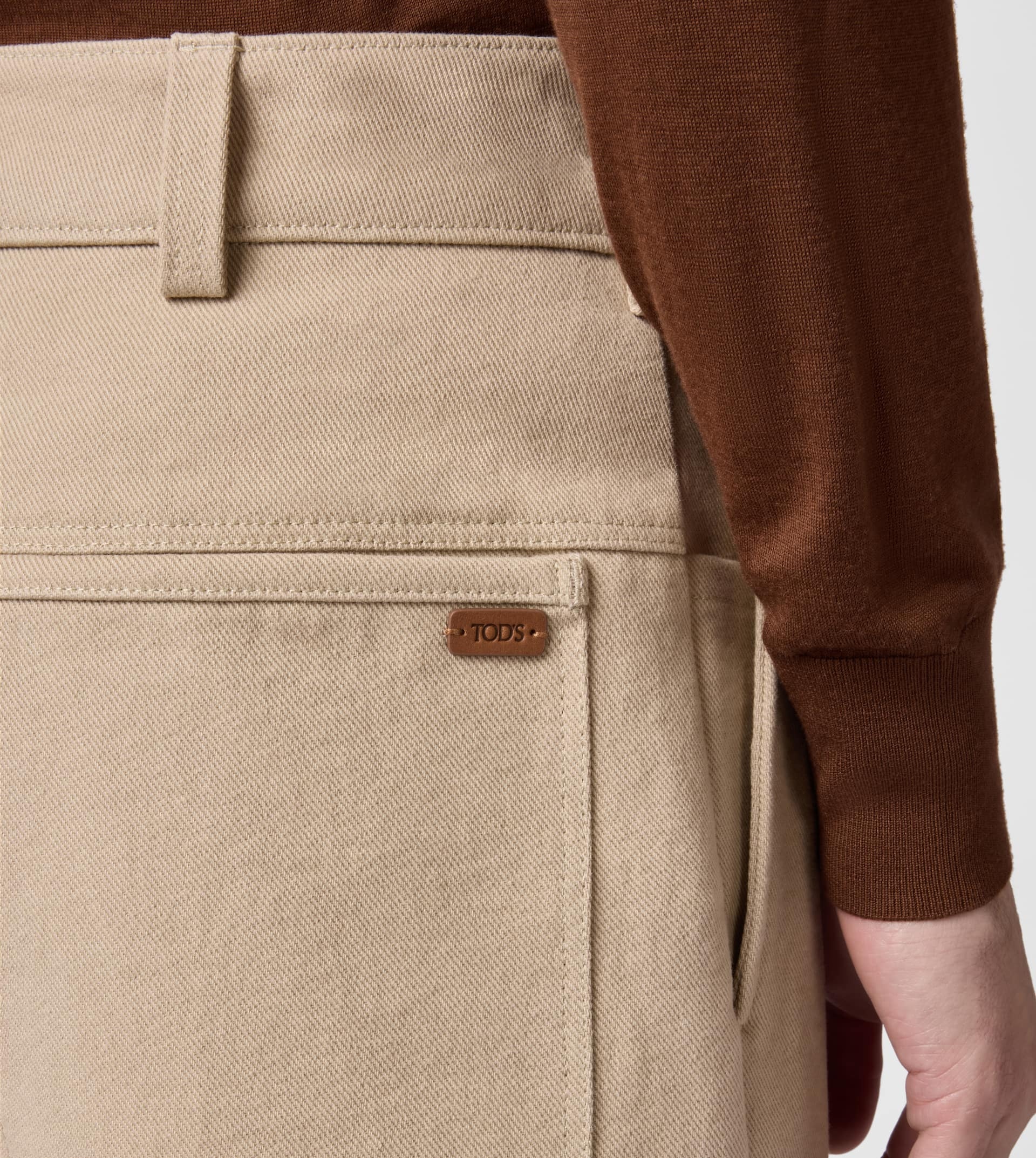 RELAXED FIT CHINO PANTS IN COTTON - BEIGE - 6