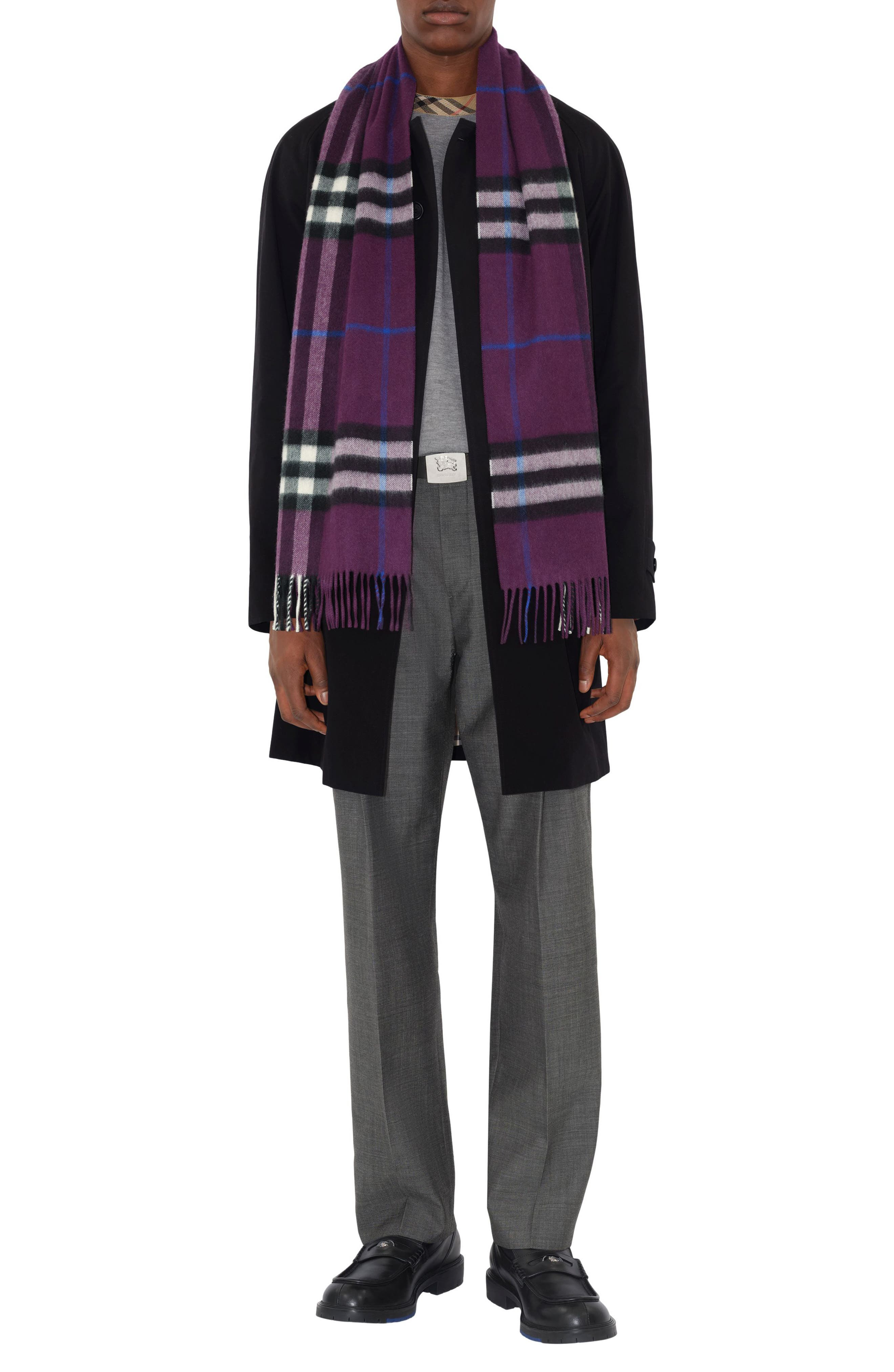 burberry Giant Check Cashmere Scarf in Pansy Purple at Nordstrom - 4