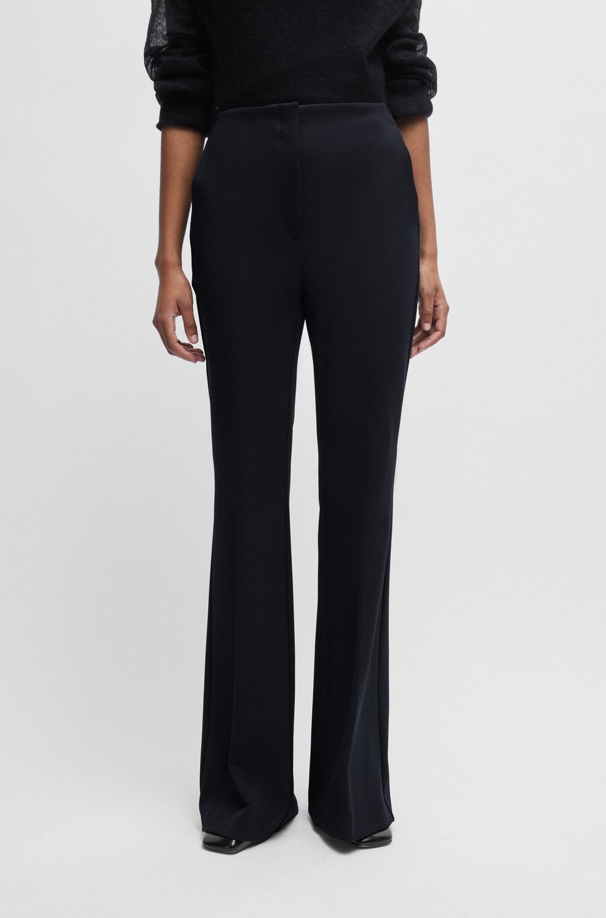 REGULAR-FIT TROUSERS IN STRETCH TWILL WITH FLARED LEG - 2