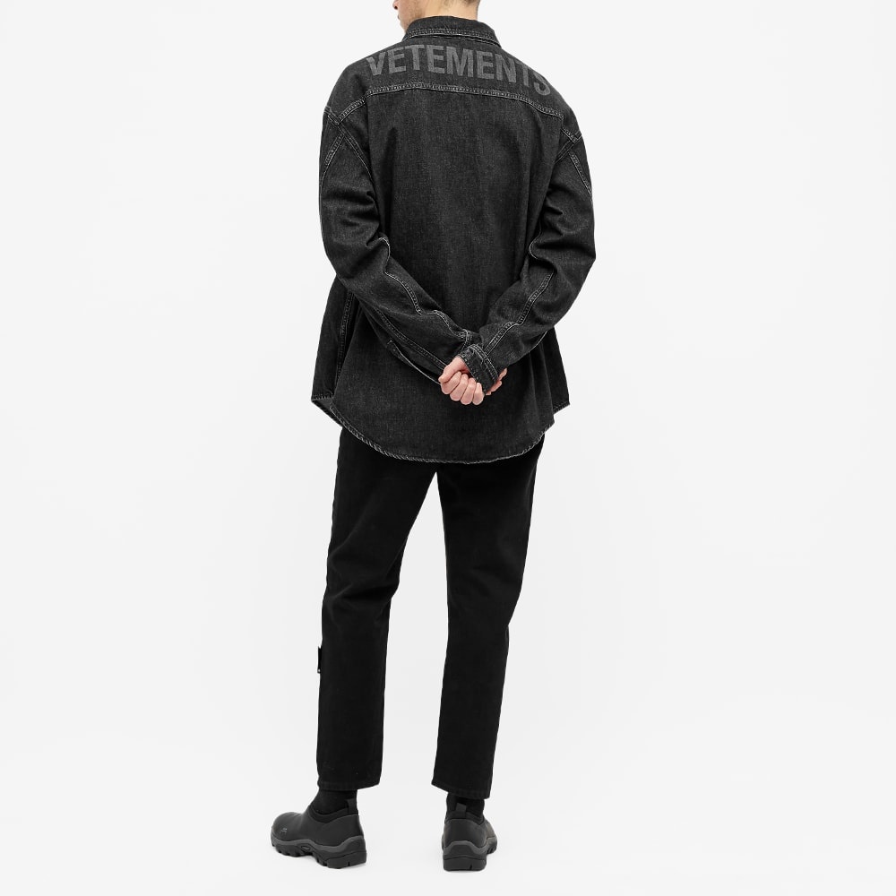 VETEMENTS Back Logo Oversized Denim Overshirt - 7