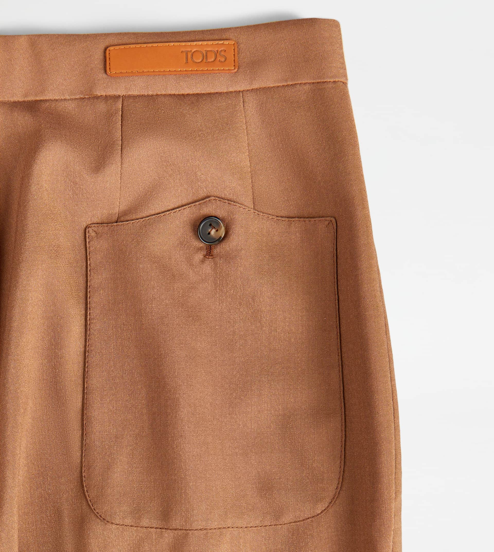 PANTS IN SILK BLEND WOOL - BROWN - 9